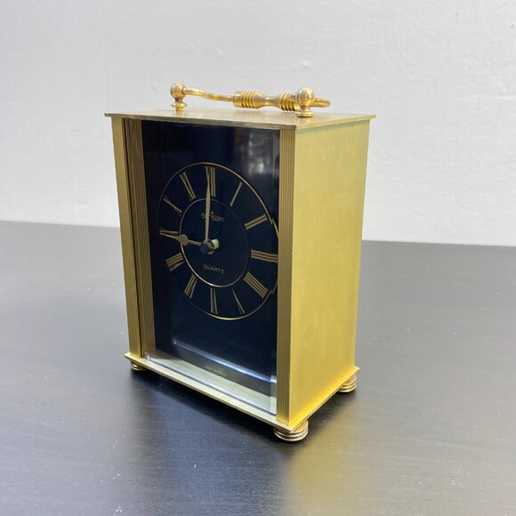 West Germany Sensor Quartz, Brass Clock Working Perfectly, Golden and Black, Tab - Picture 3 of 10